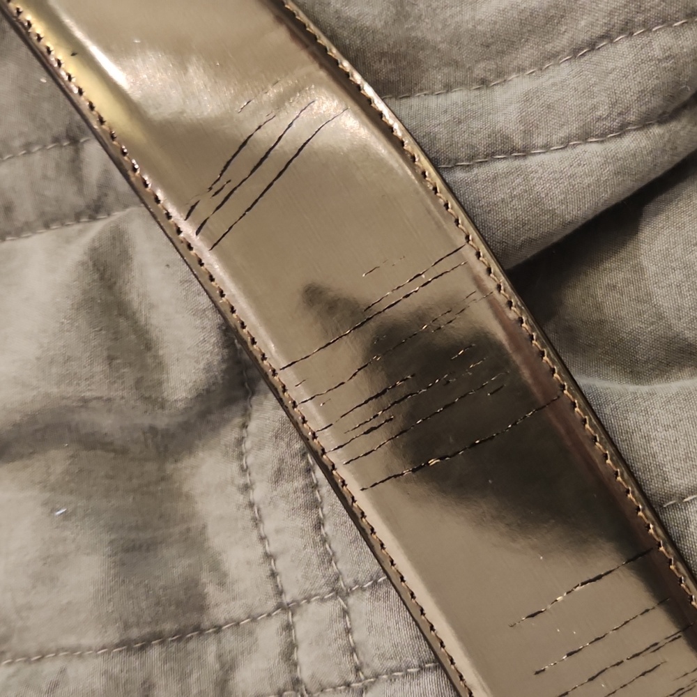 Versace Patent Leather Belt with Mirrored Buckle Size 80! - Picture 9 of 12